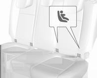 ISOFIX-kiinnityskaaret on merkitty selkänojaan kiinnitetyllä kilvellä.