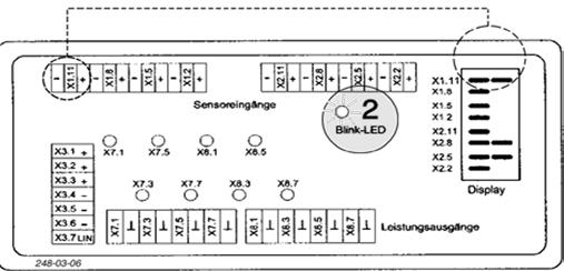 - Kytke ohjausyksikkö päälle painamalla painiketta "I/O". - I/O-painikkeen LED (1) palaa 2 sekuntia. - Kun kytkentä työlaskuriin on kunnossa, I/O-painikkeen LED (1) palaa.