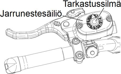 Tarkasta jarrunesteen määrä ja jarrupalojen kunto sekä ilmaa jarrut.