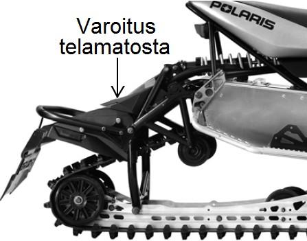 Älä koskaan käytä moottoria ilman variaattorin hihnaa. Älä koskaan huolla kytkintä/variaattoria itse teetä työt valtuutetussa huoltopisteessä. Varoitustarra 2, paisuntasäiliön korkin päällä VAROITUS!