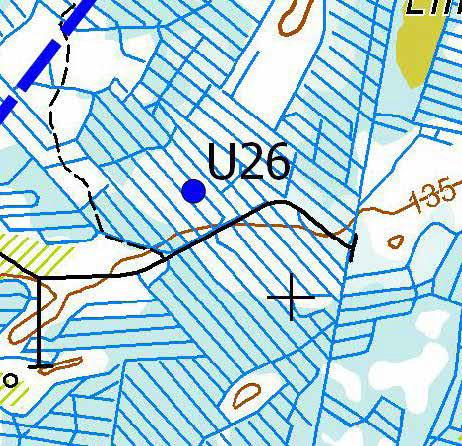 Turbiinipaikka U26 Kasvillisuuskuvaus: Kanervatyypin (CT) kuivan kankaan mäntymetsä, joka on lievästi soistunut. Valtapuuston pituus on 12 20 metriä.