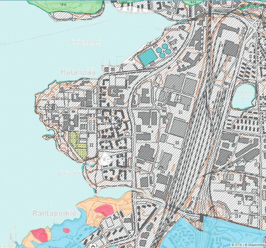 Insinööritoimisto Saanio & Riekkola Oy) Geologian tutkimuskeskuksen (GTK) maaperäkartalla alue on kartoittamatonta maaperää.