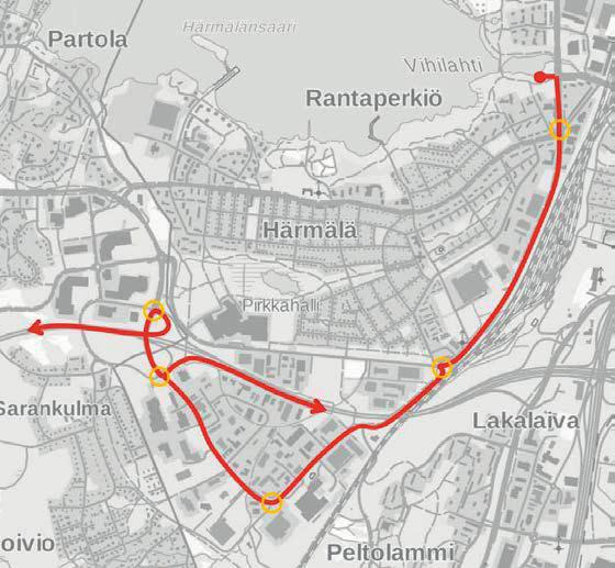 Liikenne Suunnittelualueen alittaa valtatien 3, ratapihan ja rautatien, Haapakujan, Hatanpään valtatien ja Sarankulmankadun sekä Hatanpään valtatien liittymän.