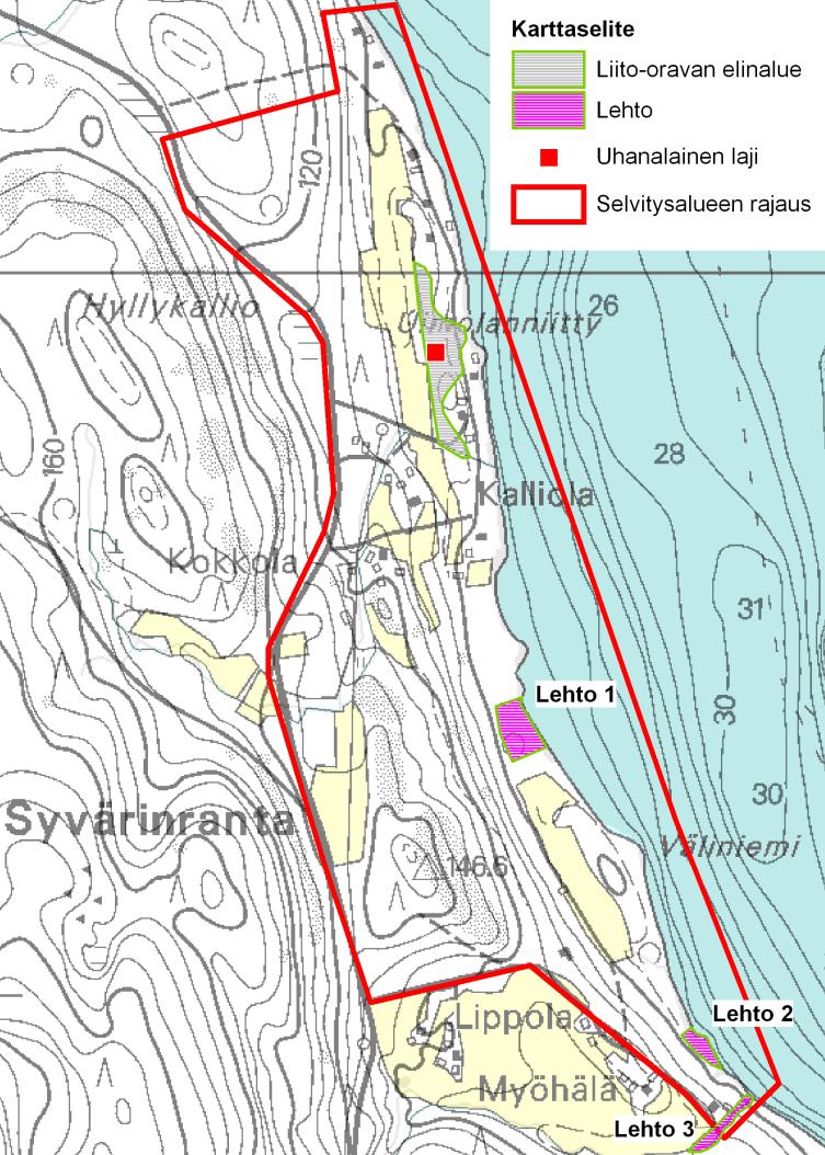 6 (22) Arvokkaat luontokohteet Luontodirektiivin liitteen IV(a) lajin lisääntymis- ja levähdyspaikan hävittäminen ja heikentäminen on luonnonsuojelulaissa kielletty (LSL 49 )1.