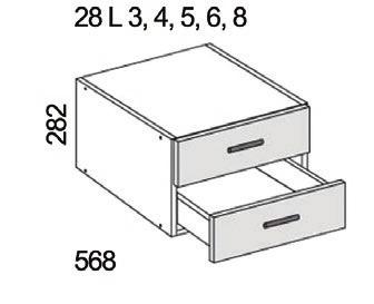 Laatikosto 28,2 cm, lev. 80 cm 35,- 62,- 95,- Laatikosto 28,2 cm, 2 matalaa laatikkoa Peruslaatikoilla Hidastinlaatikoilla 28LY3L2 3. Laatikosto 28,2 cm, lev. 30 cm 23,- 28LY4L2 3.