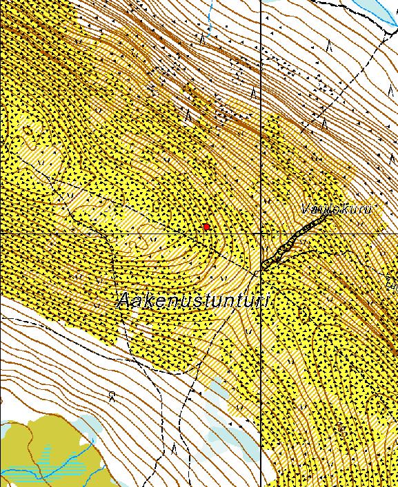 Kartta 43. Aakenustunturi 1, kivilatomus.