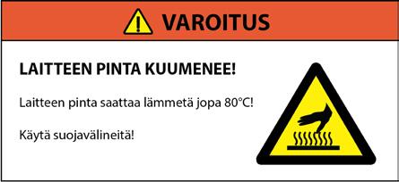 TURVALLISUUS 2.3. TURVALLISUUS KÄYTETTÄESSÄ Kun käytät HPW-pumppua, varo kuuman hydrauliöljyn kuumentamia yksikön osia. Älä koskaan suuntaa korkeapaineista vesisuihkua ihmistä kohti.