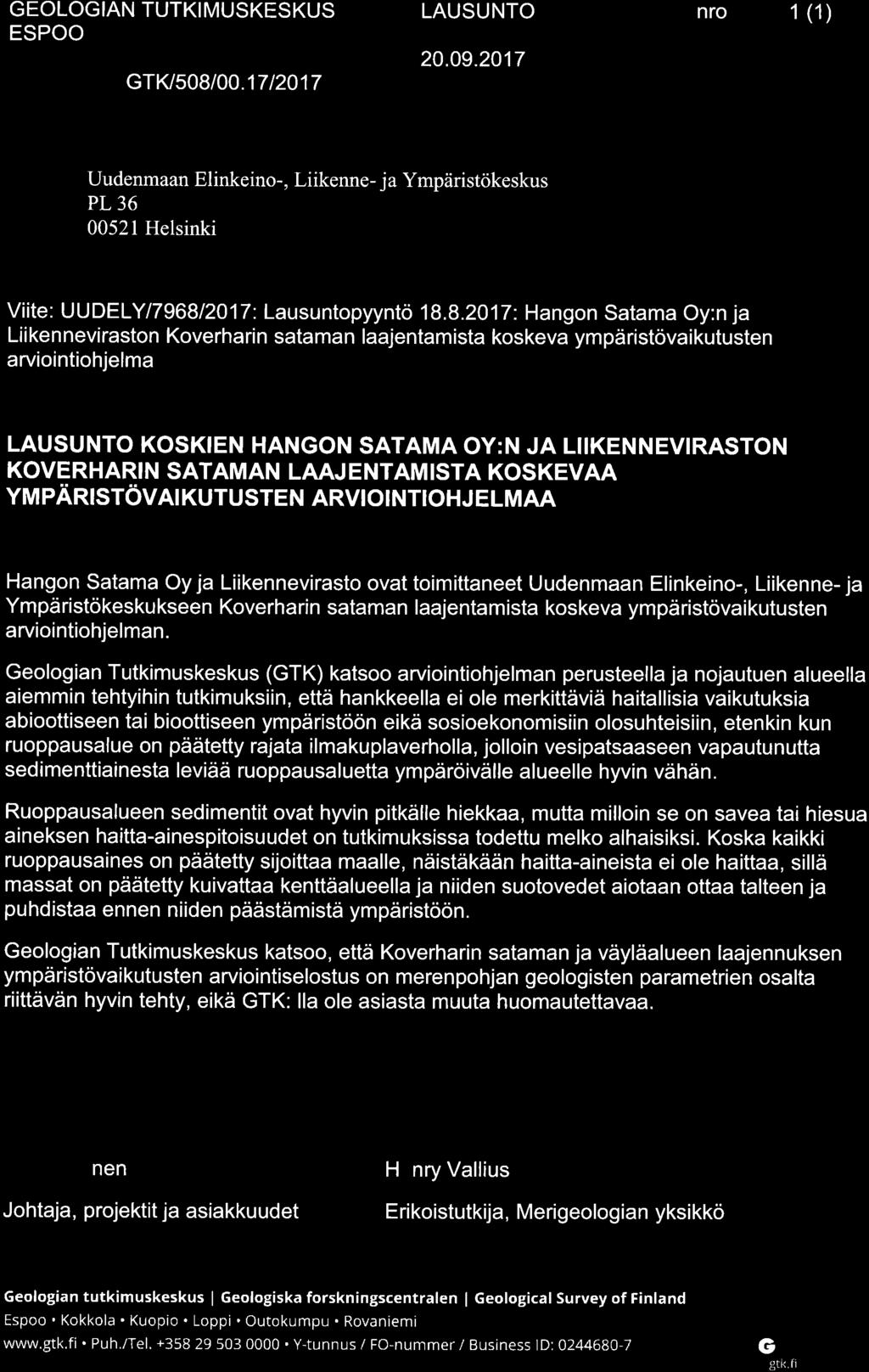 GEOLOGIAN TUTKI MUSKESKUS ESPOO GT11508/