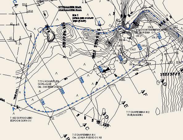 26 Karkkilan Asemankulman soranottoalue: Ympäristövaikutusten arviointiohjelma Kuva 7. Destia Oy:n ottotoiminnan suunnitelmakartta 1:3 000.