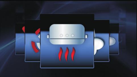 ANVÄNDNING Användning av elektronisk programmering och ugnens reglering Sensorytornas funktioner Funktionsymboler - Sensorfält för tidsinställning - Sensorfält för temperaturval - Standby