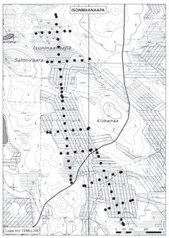 Kemijärvellä tutkitut suot, niiden turvevarat ja käyttökelpoisuus 16. Isonmaanaapa Isonmaanaapa (kl. 3641 07, x = 7406,9, y = 3524,7) sijaitsee noin 10 km Kemijärven keskustasta koilliseen.