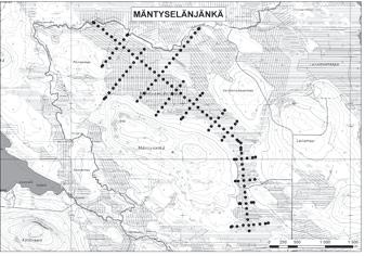 Kemijärvellä tutkitut suot, niiden turvevarat ja käyttökelpoisuus 20. Mäntyselänjänkä Mäntyselänjänkä (kl. 3641 10, x = 7406,0, y = 3532,1) sijaitsee noin 16 km Kemijärven keskustasta itään.