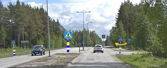 lyhentäminen - Suojatiemerkin siirto lähemmäs ajorataa 68/39/375 Nyk.