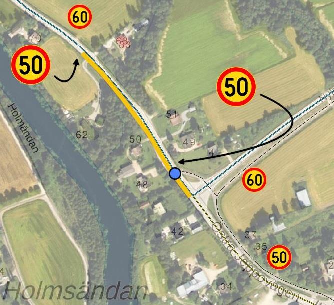 Toimenpiteiden jälkeen Suojatietyyppi Suojatiemerkintä Suojatiemerkintä Nopeusrajoitus 60 50 Sijainti taajamassa Kyllä KVL 417