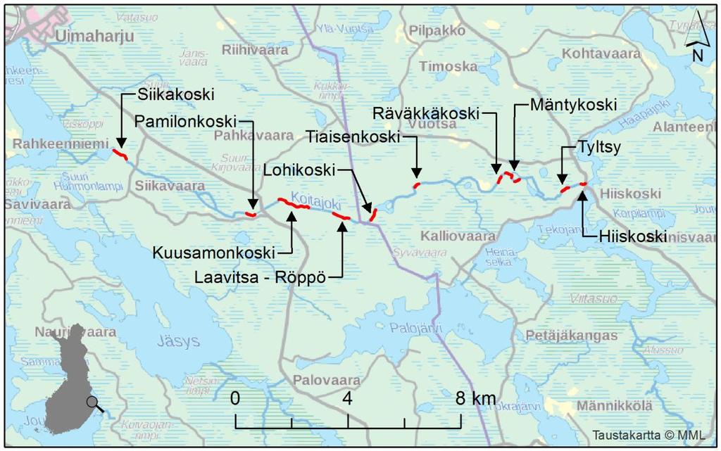 Ala-Koitajoki Ala-Koitajoki on Koitajoen viimeinen 30-kilometrinen osuus joka virtaa Ilomantsin kunnassa sekä Joensuun kaupungissa Enon alueella (kuva 13).