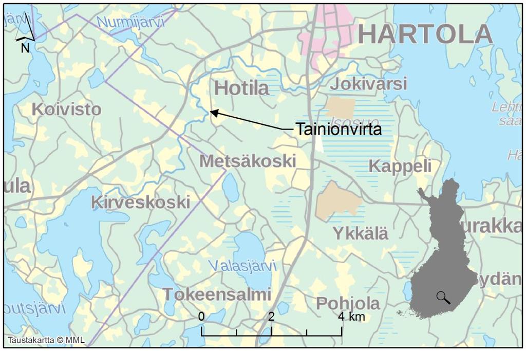 Tainionvirta Tainionvirta on noin 20 km pitkä järvialueen jokireitti, joka Virtaa Hartolan Jääsjärvestä Sysmässä Päijänteeseen (kuva 24). Pudotusta koko matkalle tulee noin seitsemän metriä.