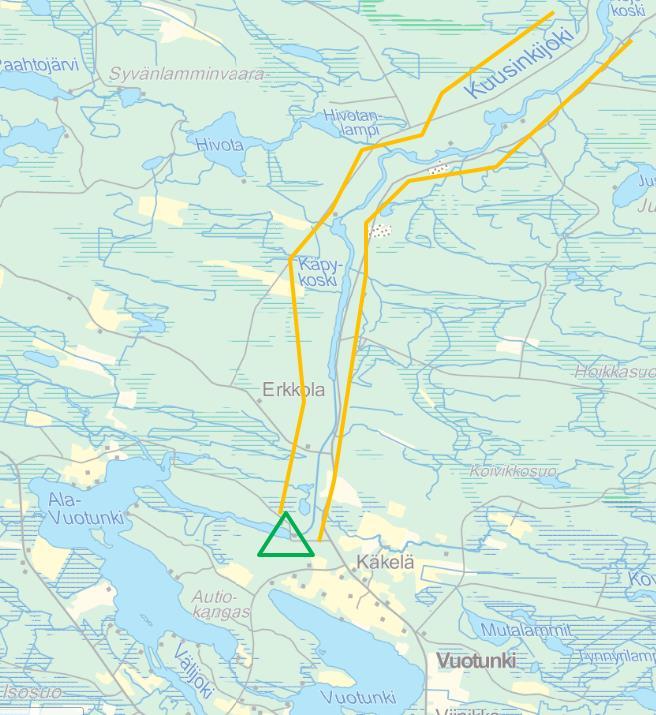 7. Kuusinkijoki, Koutajoen vesistöalue (73) Luokka: Pienet, vähän säännöstelykapasiteettia Kuvaus: Kuusinkijoki on erittäin merkittävä joki luontaisen taimenen lisääntymisen kannalta (erityisesti