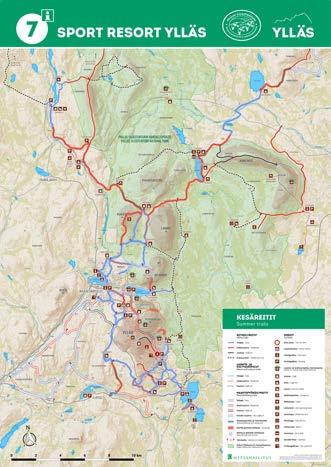 Ylläs on portti Suomen suosituimpaan Pallas-Yllästunturin kansallispuistoon. Reitit kulkevat Ylläksen seitsemän tunturin ja kahden tunturikylän välisissä vaihtelevissa maastoissa.