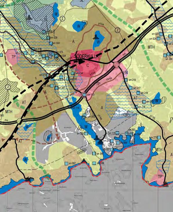 Sipoon yleiskaava 2025 Sibbo Generalplan 2025 Taajamatoimintojen alue / Tätortsfunktioner Keskustatoimintojen alue / Område för centrumfunktioner Työpaikka-, teollisuus ja varastoalue