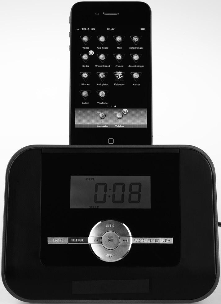 Clock Radio with ipod/iphone Dock Klockradio med ipod-/iphonedocka Klokkeradio med