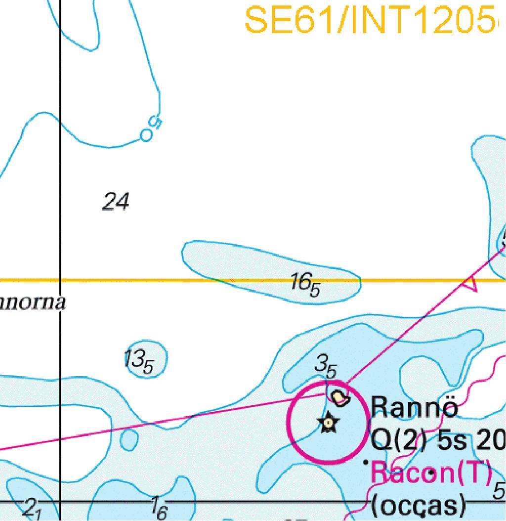 17 *241. 975 Suomi. Saaristomeri. Ahvenanmaa. Jungfruskär. Loiston Rannö LU -puoli. Syvyystietojen muutokset. Karttamerkinnän muutos. Finland. Skärgårdshavet. Åland. Jungfruskär. NV om fyren Rannö.