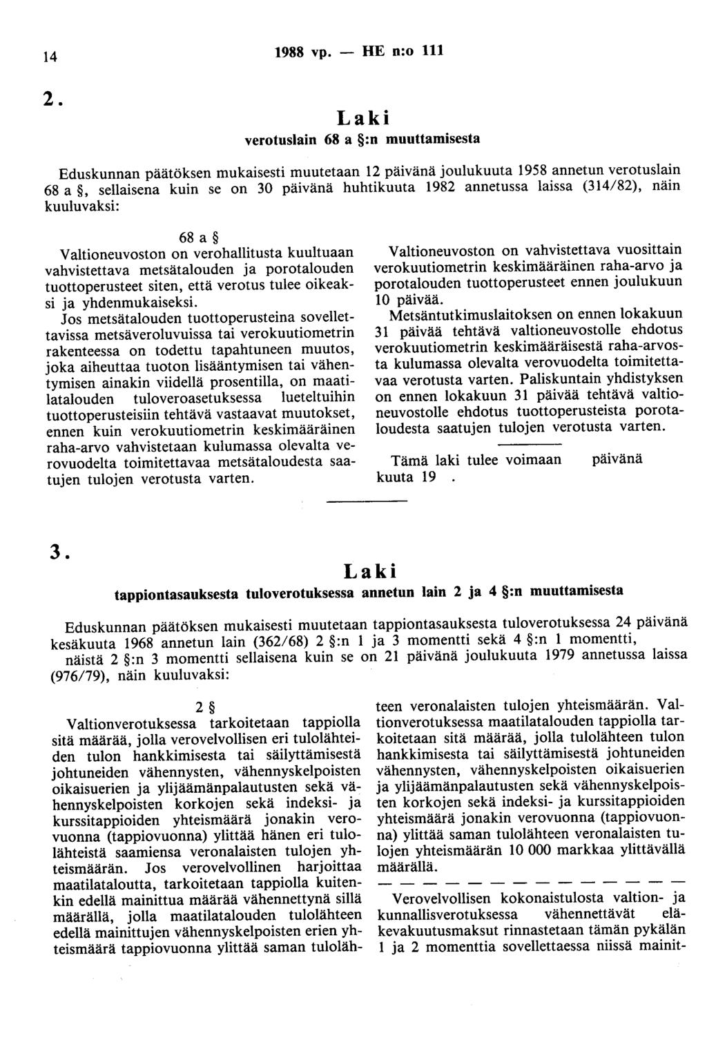 14 1988 vp. - HE n:o 111 2.