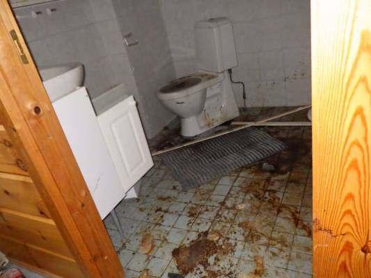 17 WC YLÄKERTA RAJAUS: Tilan tarkastusta rajoitti kohteen viemäröinnin tukkeutuminen ja lattiapinnoille valunut