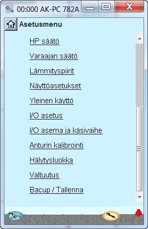 Konfigurointi - jatkoa Käyttöoikeus 1. Mene konfigurointivalikkoon Paina näytön alaosassa olevaa oranssia asetuspainiketta, jossa on avaimen kuva.