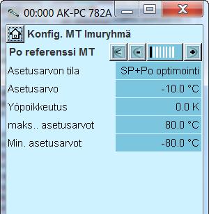 3 - Reference mode (asetusarvon tila) Imupaineen poikkeutus ulkoisten signaalien avulla 0: Reference (asetusarvo) = set reference (valittu asetusarvo)+ night offset (yökorotus) + offset from external