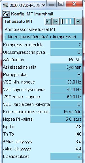 Poikkeuta ulkoisen signaalin avulla Valitse käytetäänkö 0-10V ulkoista poikkeutussignaalia Poikkeutus maks sign. (-100 +100 C) Poikkeutusviesti = 10 V. Poikkeutus min. sign. (-100 +100 C). Poikkeutusviesti =0 V.