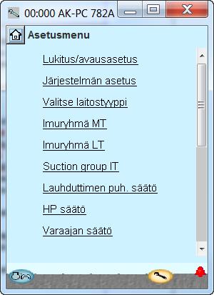 Konfigurointi - jatkoa Aseta lauhdutinpuhaltimien säätö 1. Mene konfigurointivalikkoon 2. Valitse Condenser fan control (lauhdutinpuhaltimien säätö) 3.