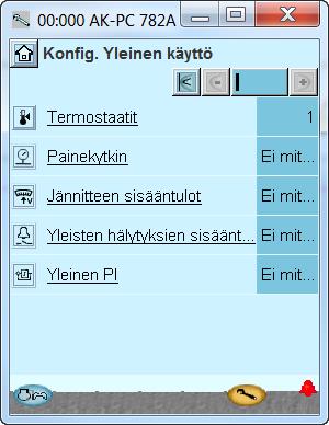 Konfigurointi - jatkoa Aseta yleiset toiminnot 1. Mene konfigurointivalikkoon 2. Valitse General purpose (yleinen käytto) 3.