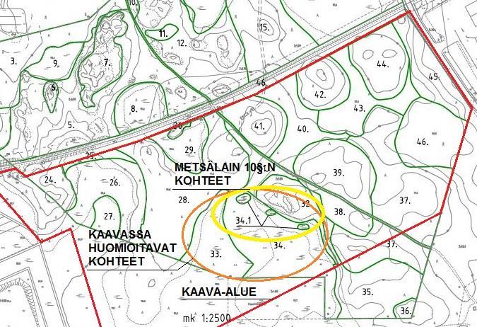 Ympäristökeskus 214005190 9 Alueelle on tehty luontoselvitys kesällä 2014. Kaavassa on huomioitu selvityksessä esitetyt kaavassa huomioitavat kohteet.