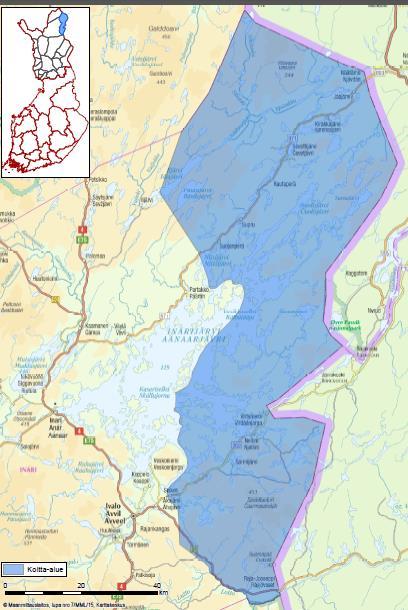 Maantieteellinen soveltamisalue Poronhoitoalue Luontaiselinkeinoalue: Enontekiön, Inarin, Utsjoen ja Savukosken kunnissa