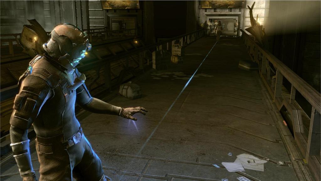 10 KUVAKAAPPAUS 1. Kolmannen persoonan toimintapelissä kamera keskittyy pelihahmoon takaviistosta (Dead Space, Visceral Games 20