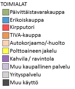 Kemintien vaikutusaluetta lähimmät Uuden Oulun yleiskaavassa osoitetut keskustatoimintojen alueet ovat vaikutusalueen eteläpuolella Tuira (keskustaalue C), pohjoispuolella Puolivälinkangas
