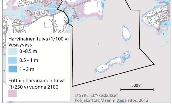 huomioon tulvavaara ja -riskit ja huolehdittava tulvasuojelusta riittävällä rakentamiskorkeudella.