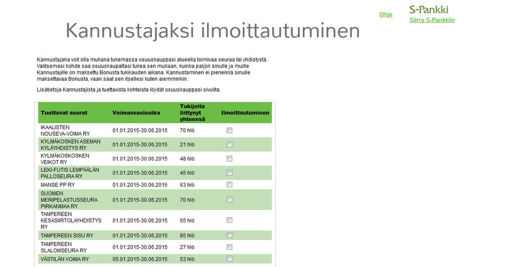 KANNUSTAJAKSI ILMOITTAUTUMINEN 6.