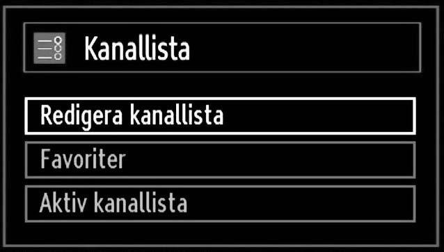 Hantera stationer: Kanallista TV:n sorterar alla lagrade stationer i kanallistan.