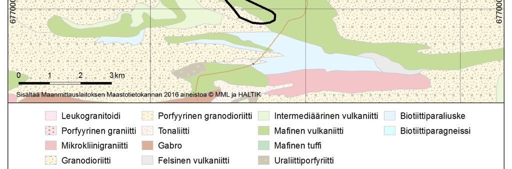 Alue on merkitty indeksikarttaan (kuva 1) ja alue on rajattu muiden havaintojen puuttuessa kairauskenttään (kuva 24).