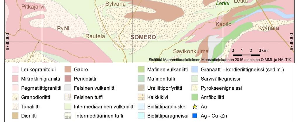 Vyöhykkeeseen liittyy arseenikiisun, turmaliinin ja kvartsijuonten luonnehtimia vaihtelevasti serisiittytyneitä, kvartsiutuneita ja kiisuuntuneita kiviä.