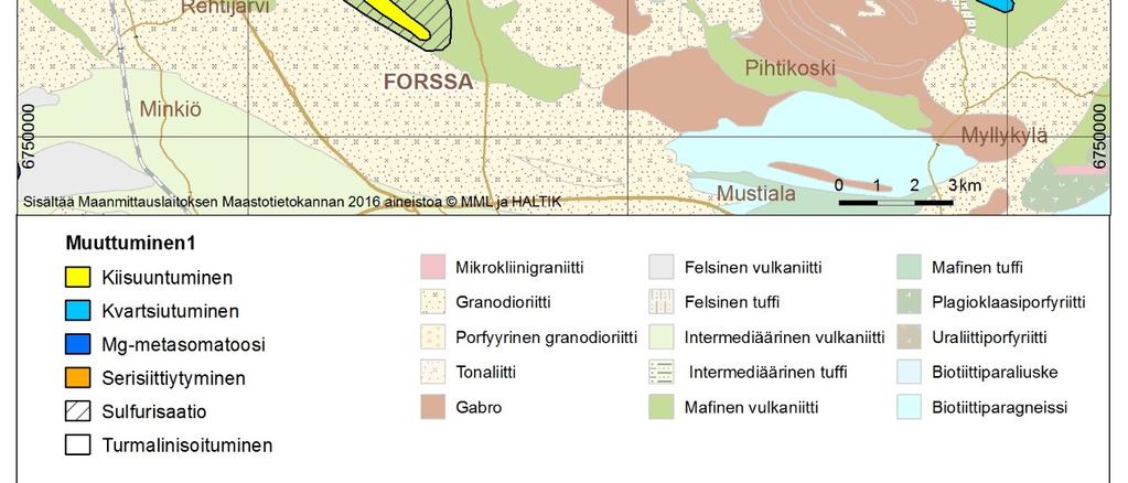 Kuuman-Kalsun vulkaniiteissa VMS-tyyppinen malminmuodostusprosessi.