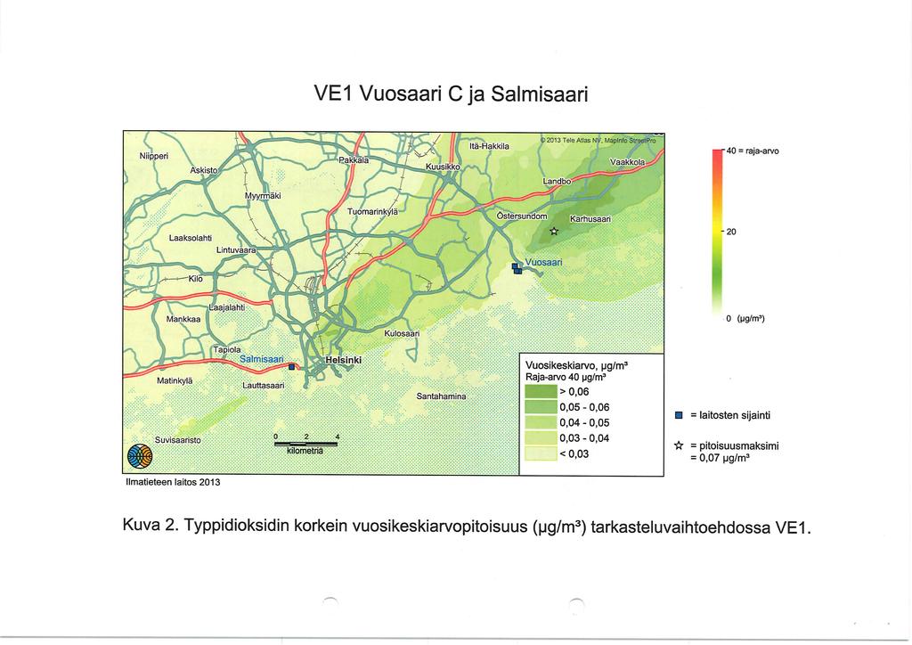 VE1 Vuosaari C ja Salmisaari 2CJ13TeleA äs^» '^M 40=raja-arvo iuä-20 ajalakti.:;::"-. \; Mäpkkaa l ::::::;:;:::::::::::::::::;:;:: ::::.:::.: ;:Suvisäaristö::;:: Kulpsaari :^^^M^^^^lM^^ N4i.