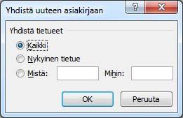 OK-painiketta. Joukkokirjeet puretaan ( ajetaan ) uuteen tiedostoon, jossa voit vielä ennen tulostamista tarkastaa muotoilut ja kyselysi toimivuuden. Kun kaikki on kunnossa, tulosta joukkokirjeet.