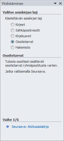 Tarrat Tarratoiminto on hyvä tapa saada aikaan osoitetarroja. Voit tuottaa toiminnolla joko samansisältöisiä tai muuttuvia tarroja, joissa osoitetiedot haetaan tietokannasta.