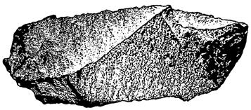 Katkelman toinen puoli on osittain hiottu ja toinen puoli lohkopintainen. 178 Kvartsi-iskoksia, 5 kpl, 12,0 g.