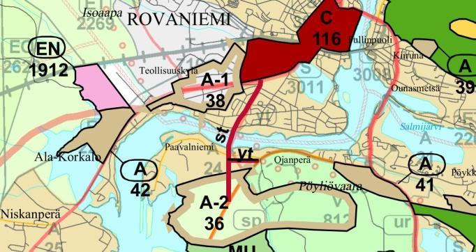 1 Kaava-aluetta koskevat suunnitelmat, päätökset ja selvitykset Maakuntakaava Alue kuuluu Rovaniemen