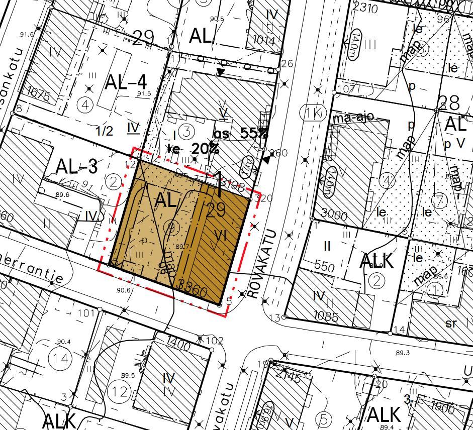 VI rakennusoikeus 3 360 k-m² ysäköintiä sekä maan alla että maan äällä Vaikutukset yhdyskuntarakenteeseen Kaavamuutoksen myötä rakennusoikeus nousee 525 k-m²:llä (3360 k-m²).