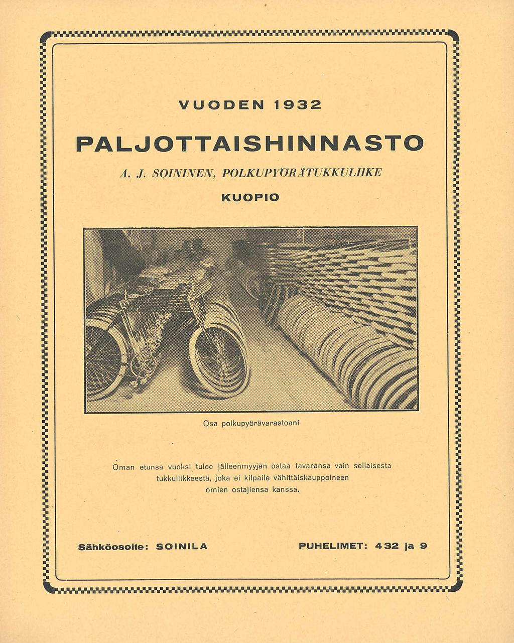 VUODEN 1 932 PALJO