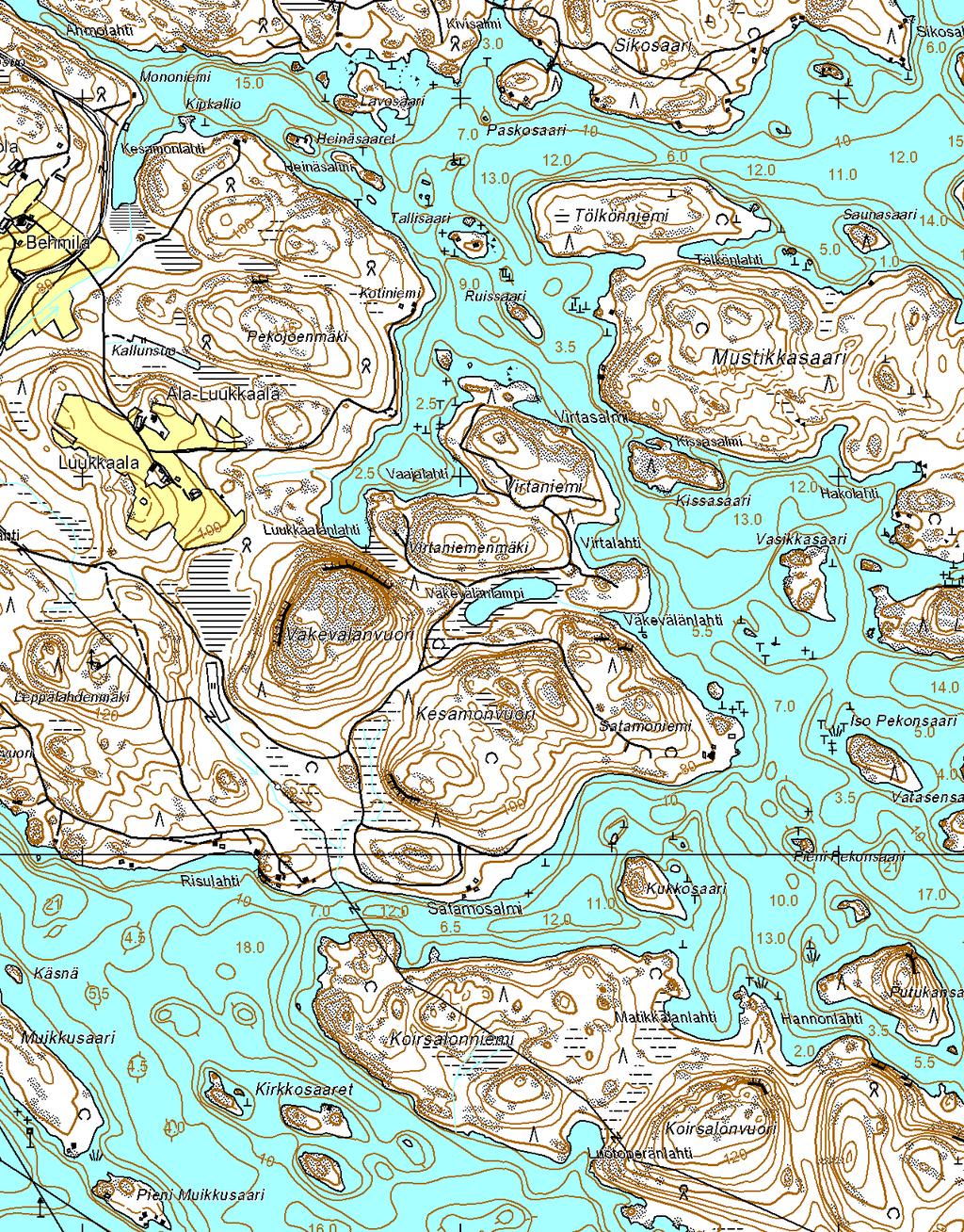 93 Väkevälänvuori - Kesamonvuori, SAVONLINNA Kallioalueen raja